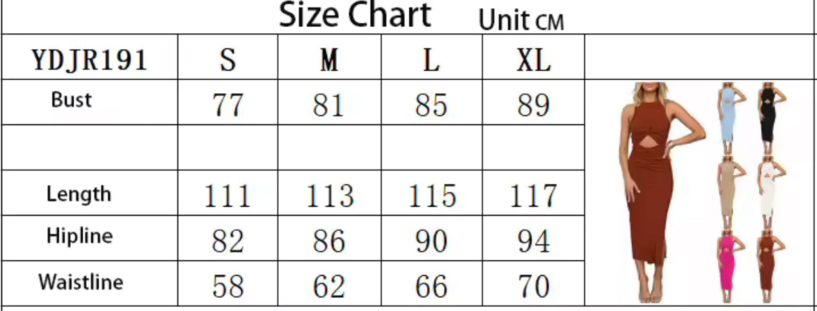 Women's Sleeveless Long Maxi Dress, Pleated Slit Hem Ribbed Knit Casual Comfy Summer New on TikTok π