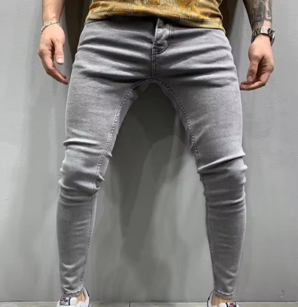 Men's new style fashion jeans, slim fit, ripped, small legs, cross-border, eBay, quick sale through Amazon Wish