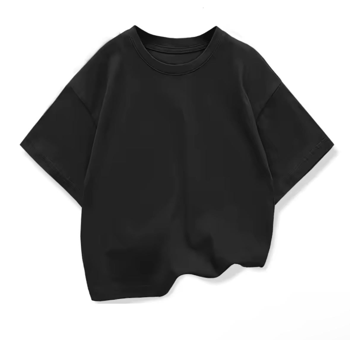 Children's Loose Multicolor Short-sleeved T-shirt, Pure Cotton Casual Student Top, Solid Color, Summer